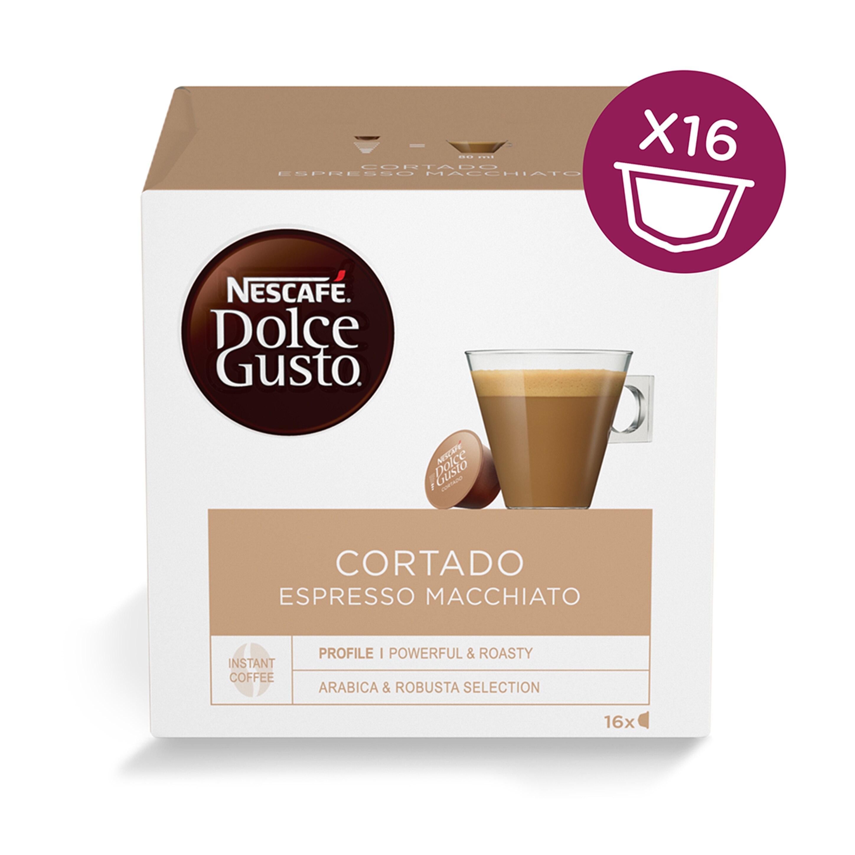 Cortado Teljes Tejpor Azonnal Oldodo Kaveval Eszpresszok Nescafe Dolce Gusto