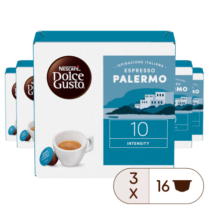 A NESCAFÉ® Dolce Gusto® ESPRESSO PALERMO 48 KAPSZULÁS CSOMAG kapszula doboza