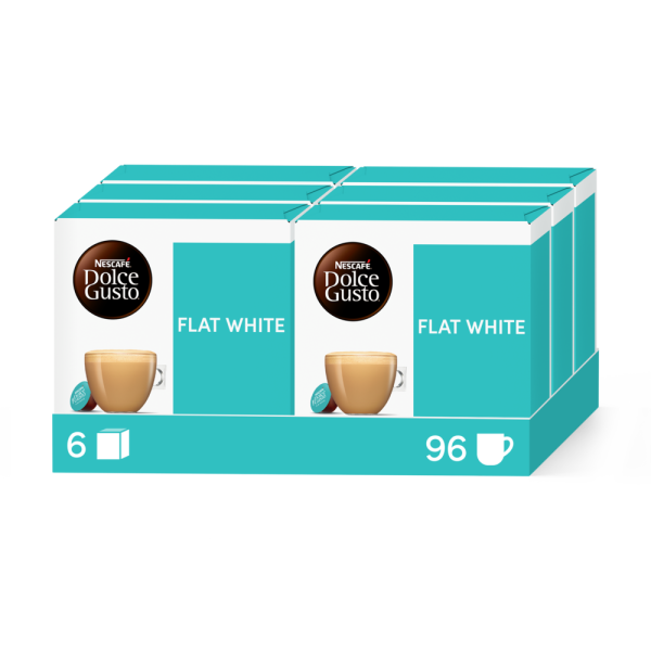 A NESCAFÉ® Dolce Gusto® FLAT WHITE 96 KAPSZULÁS CSOMAG kapszula doboza