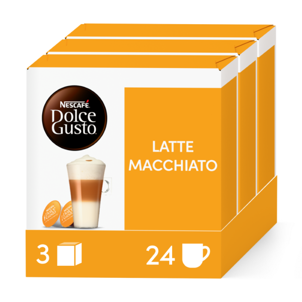 A NESCAFÉ® Dolce Gusto® LATTE MACCHIATO 48 KAPSZULÁS CSOMAG kapszula doboza