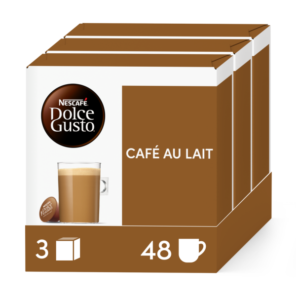 A NESCAFÉ® Dolce Gusto® CAFÉ AU LAIT 48 KAPSZULÁS CSOMAG kapszula doboza
