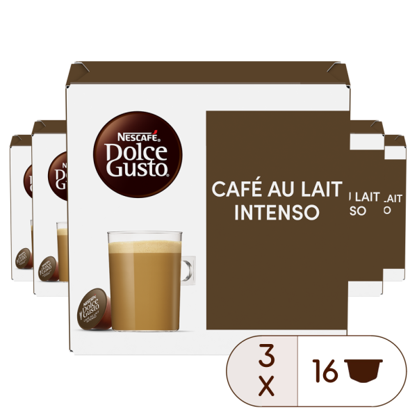 A NESCAFÉ® Dolce Gusto® CAFFE AU LAIT INTENSO 48 KAPSZULÁS CSOMAG kapszula doboza