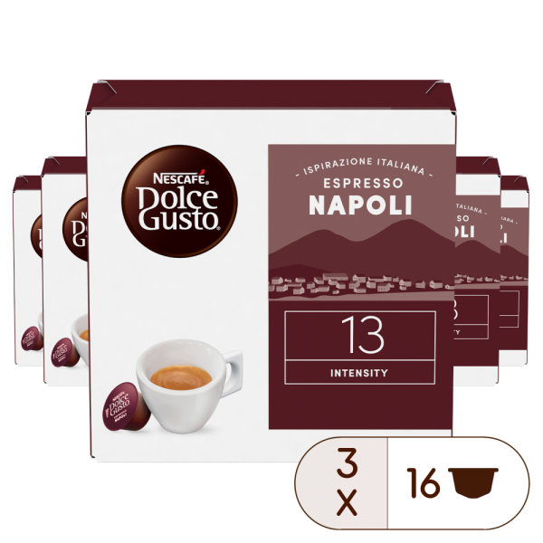 A NESCAFÉ® Dolce Gusto® ESPRESSO NAPOLI 48 KAPSZULÁS CSOMAG kapszula doboza