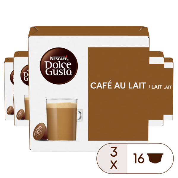 A NESCAFÉ® Dolce Gusto® CAFÉ AU LAIT 48 KAPSZULÁS CSOMAG kapszula doboza