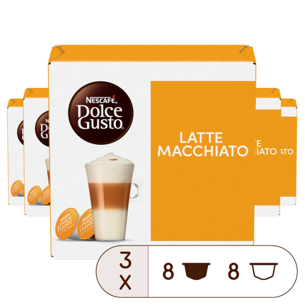 A NESCAFÉ® Dolce Gusto® LATTE MACCHIATO 48 KAPSZULÁS CSOMAG kapszula doboza