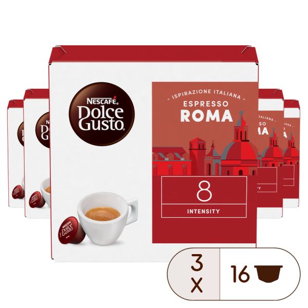 A NESCAFÉ® Dolce Gusto® ESPRESSO ROMA 48 KAPSZULÁS CSOMAG kapszula doboza