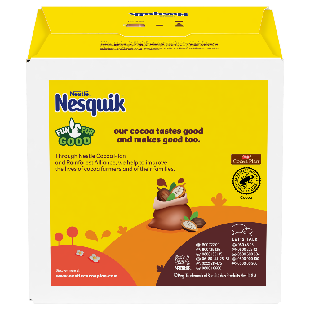 A NESCAFÉ® Dolce Gusto® Nesquik kapszula doboza hátulról