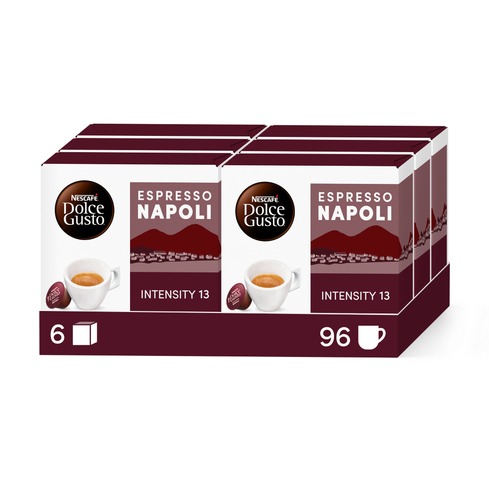 A NESCAFÉ® Dolce Gusto® ESPRESSO NAPOLI 96 KAPSZULÁS CSOMAG kapszula doboza