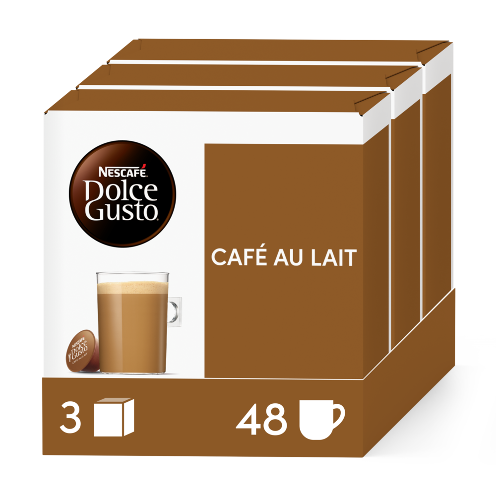 A NESCAFÉ® Dolce Gusto® CAFÉ AU LAIT 48 KAPSZULÁS CSOMAG kapszula doboza