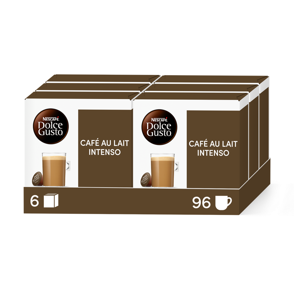 A NESCAFÉ® Dolce Gusto® CAFFE AU LAIT INTENSO 96 KAPSZULÁS CSOMAG kapszula doboza