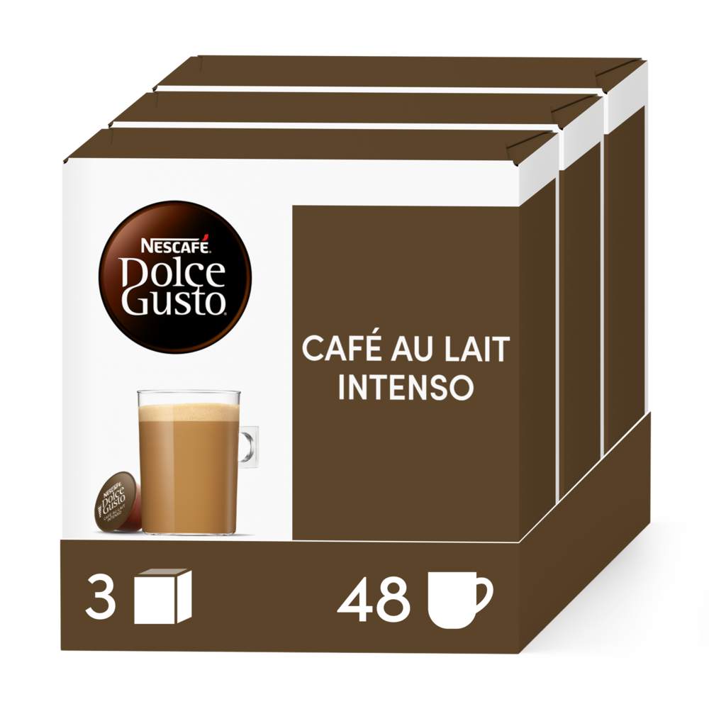 A NESCAFÉ® Dolce Gusto® CAFFE AU LAIT INTENSO 48 KAPSZULÁS CSOMAG kapszula doboza