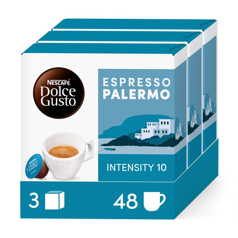 A NESCAFÉ® Dolce Gusto® ESPRESSO PALERMO 48 KAPSZULÁS CSOMAG kapszula doboza