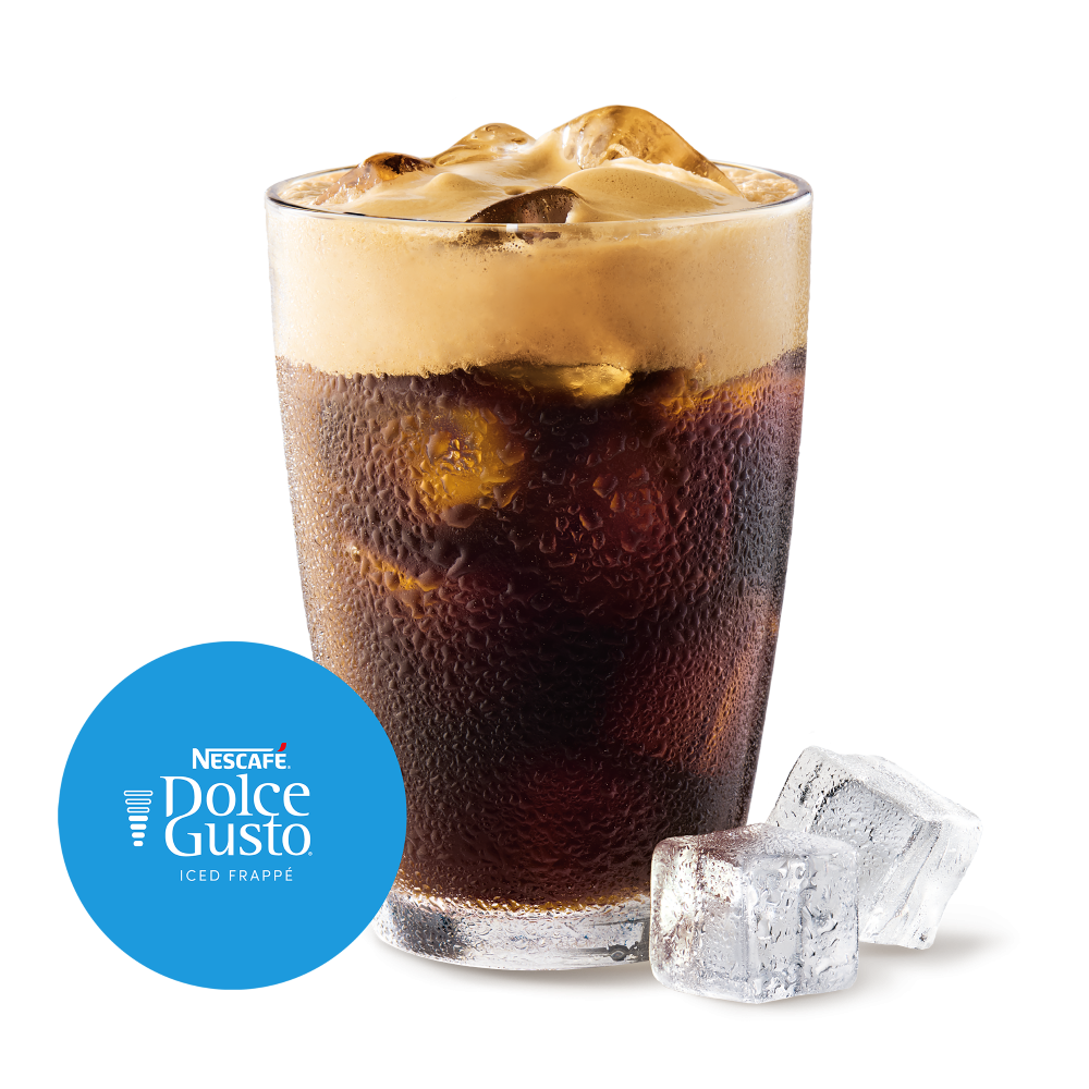 cup of iced frappé and capsules