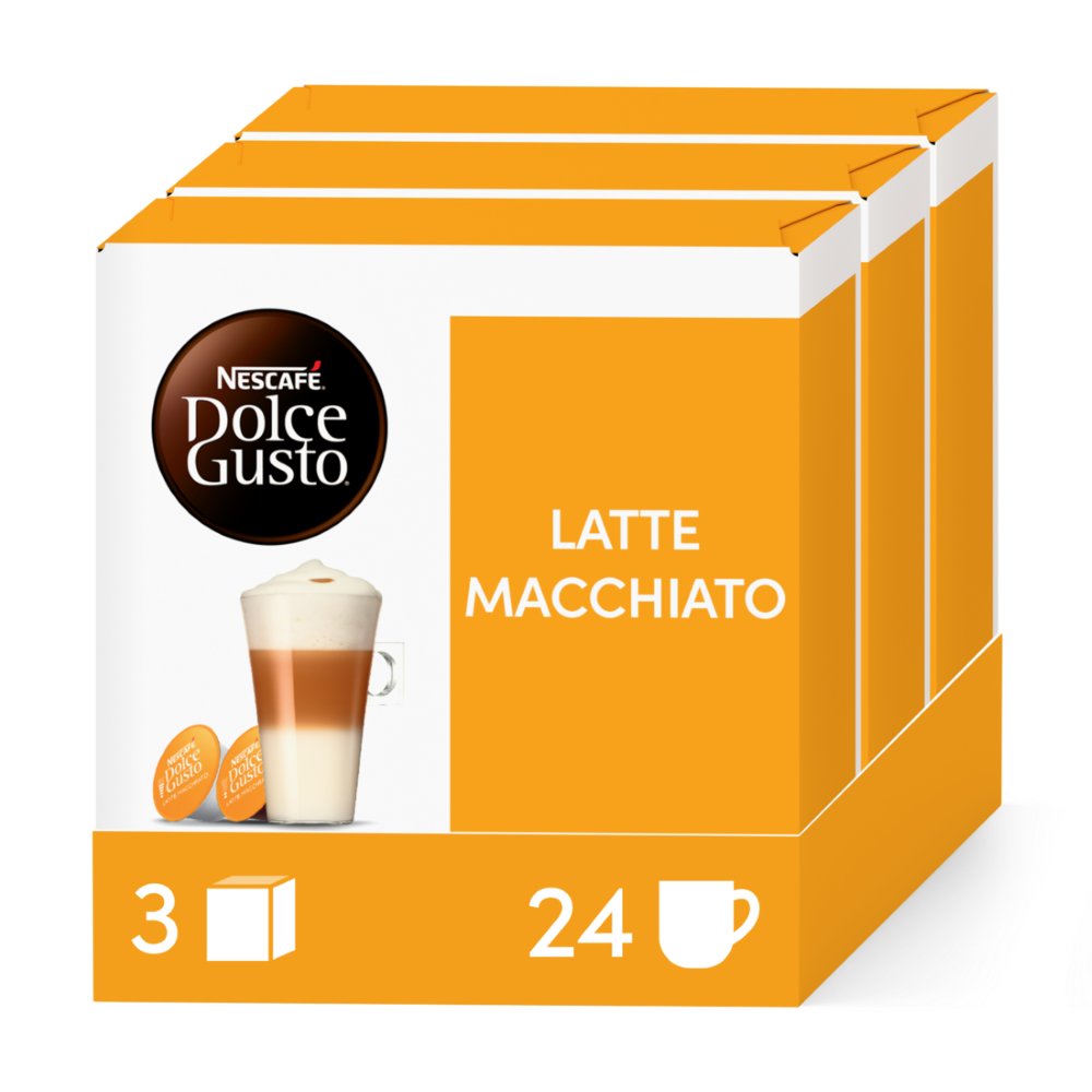A NESCAFÉ® Dolce Gusto® LATTE MACCHIATO 48 KAPSZULÁS CSOMAG kapszula doboza